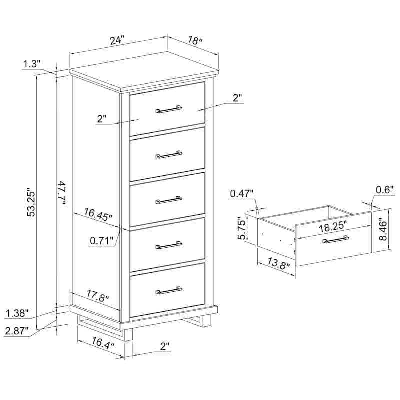 Farmhouse 4-Piece Bedroom Set - 2 Nightstand, 1 Chest and 1 Dresser
