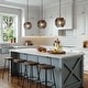 preview thumbnail 13 of 12, 1-Light Smoky Glass Pendant Light with Adjustable Height - N/A
