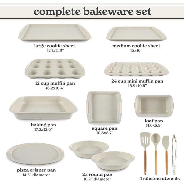 Country Kitchen Nonstick Stackable Bakeware Set - Heavy Duty, Durable, Easy Release Baking Set, 10 Pcs - Off-White