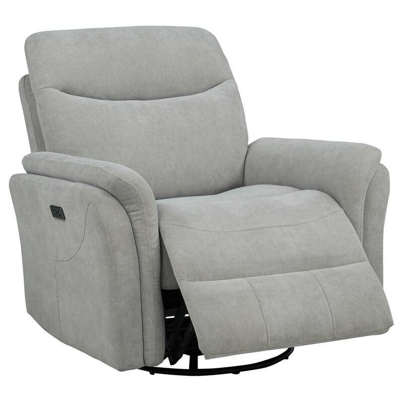 Adler Upholstered Power Swivel Glider Recliner - Ivory