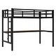 preview thumbnail 7 of 10, Black Twin XL Size Metal Loft Bed with Power Outlet and LED Lighted, Space-Saving, Noise Reduced