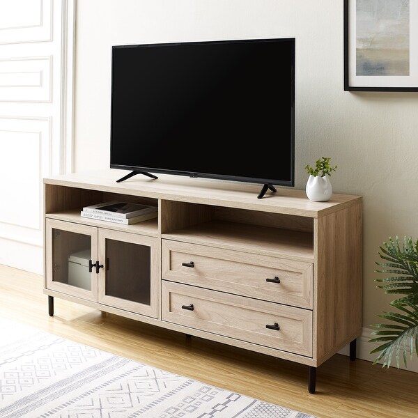 Carson Carrington 56-inch 2-Drawer Glass Door TV Console. Opens flyout.