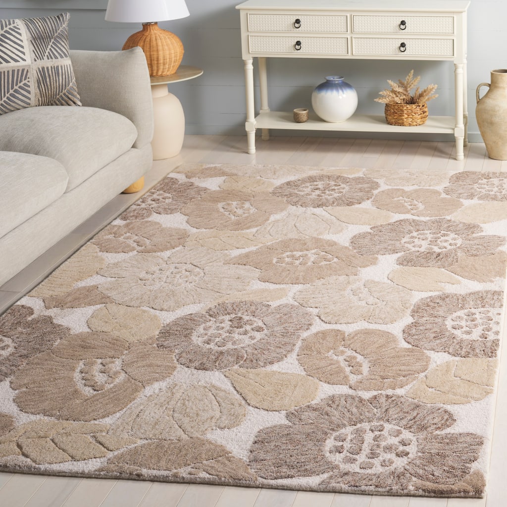 SAFAVIEH Handmade Jardin Ghada Floral Wool Rug