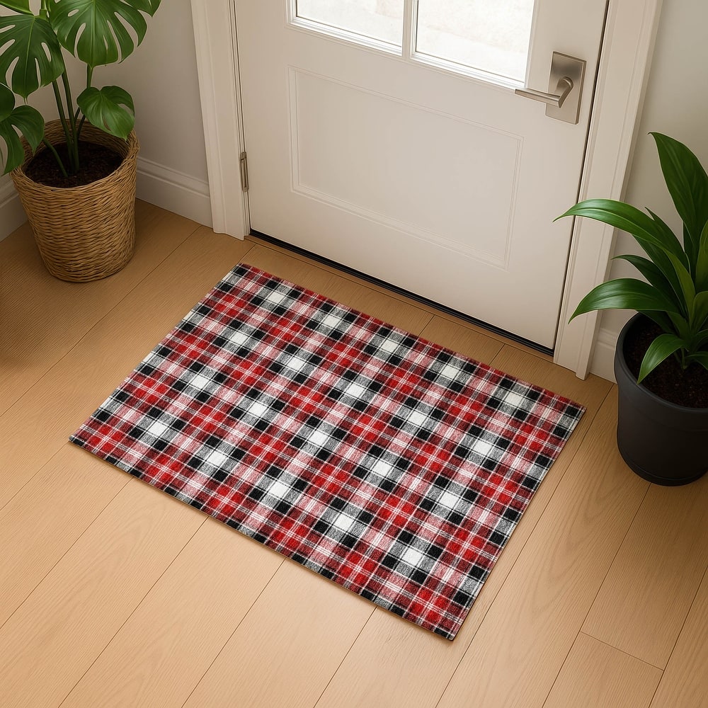 Premium Washable Super Soft Christmas Plaid Mayfield Rug