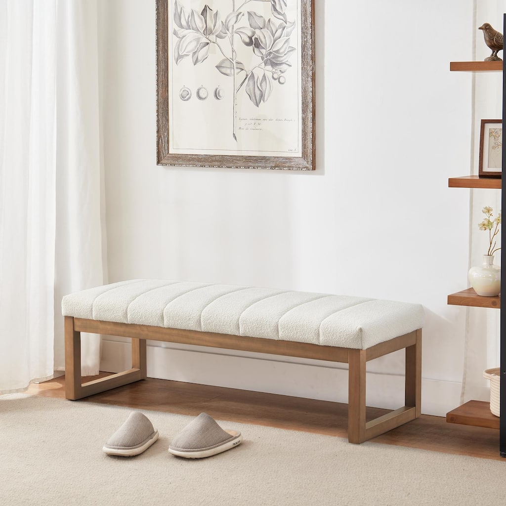 45" Entryway Upholstered Bench Shoe Rack Bench