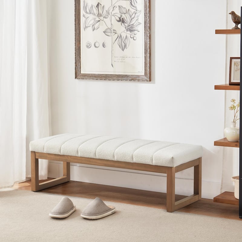 45" Entryway Upholstered Bench Shoe Rack Bench