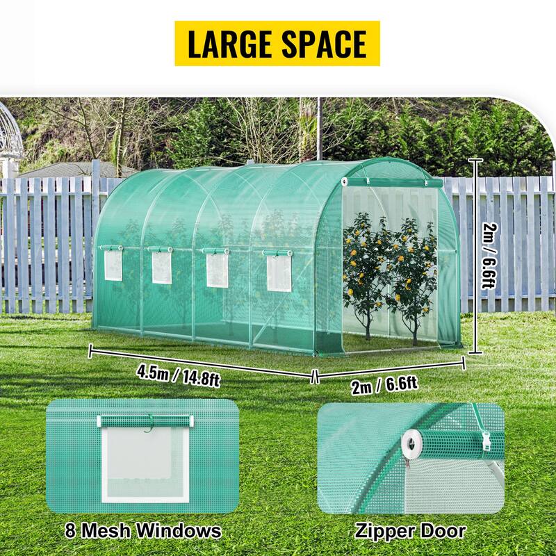Anmytek Walk-in Tunnel Greenhouse with Zippered Door