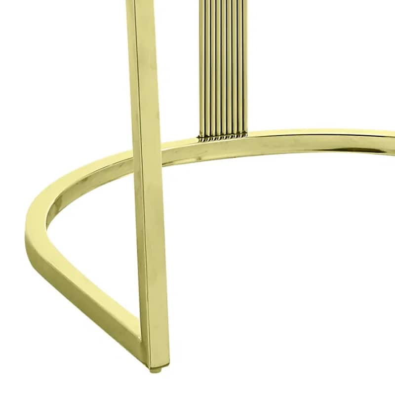 Verie 22 Inch Side Dining Chair, Gold Base, Padded Black Velvet