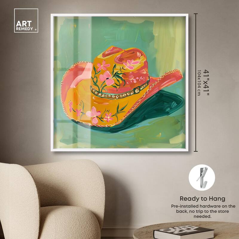 Wildflower Cowboy Hat Shadowbox by Art Remedy