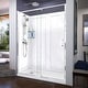 preview thumbnail 22 of 38, DreamLine Flex 30 in. D x 60 in. W x 76 3/4 in. H Pivot Shower Door, Shower Base and Backwall Kit - 30" x 60" - 30" x 60" Chrome Finish Left Drain