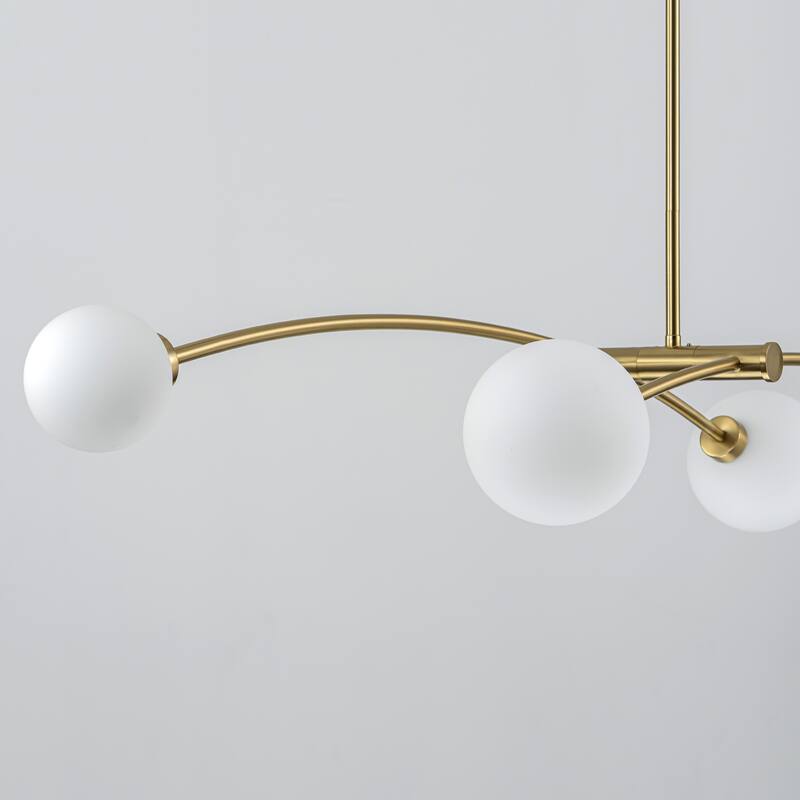 4-Light Modern Gold Simple Linear Sputnik Pendant Island Light/ Dining Room Light - 51.18 in. W x 11.02 in. D x 5.91 in. H