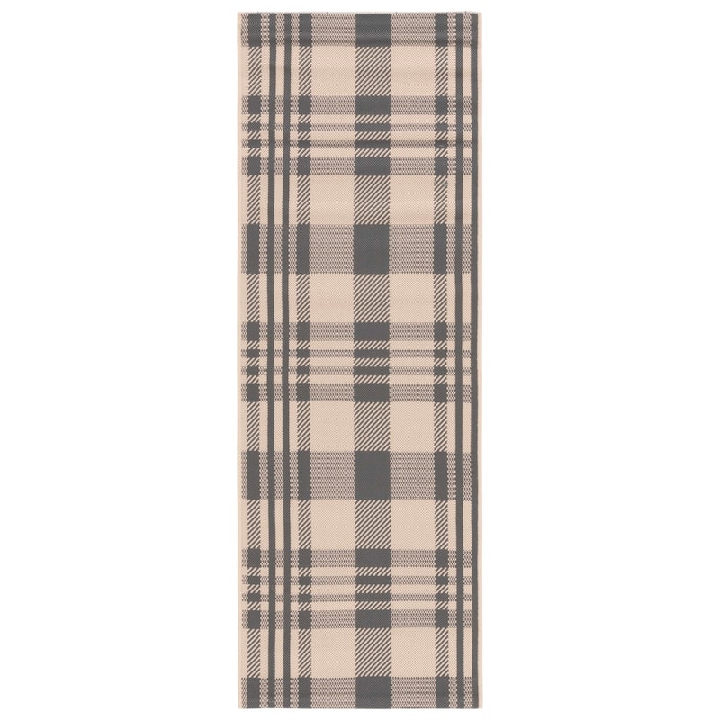 SAFAVIEH Courtyard Oriole Plaid Indoor/ Outdoor Waterproof Patio Backyard.
