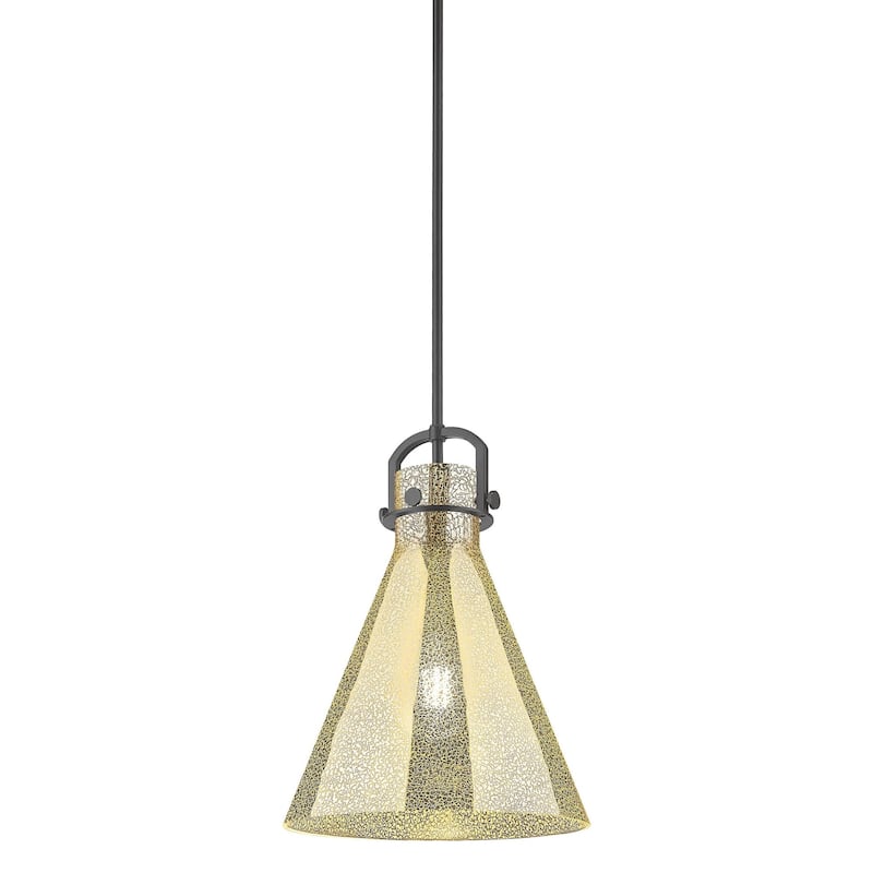 Innovations Lighting 410-1SL-15-14 Newton Cone Pendant Newton Cone 14" - Matte Black / Mercury