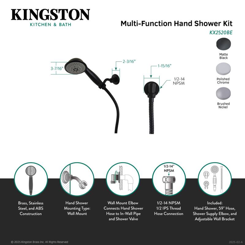 Kingston Brass Shower Scape Multi-Function Hand Shower Kit
