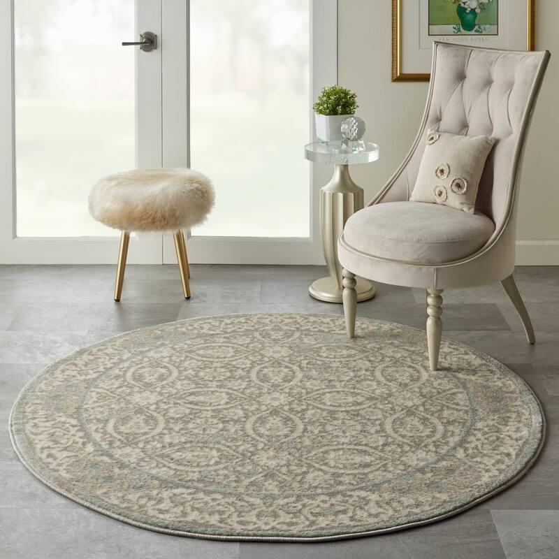 Porch & Den Meserole Grey Area Rug - 5'3" Round - Grey - Round