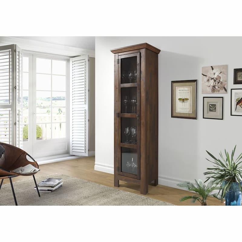 The Beach House Design Sunrise Narrow Cabinet Glass Door Compact Storage