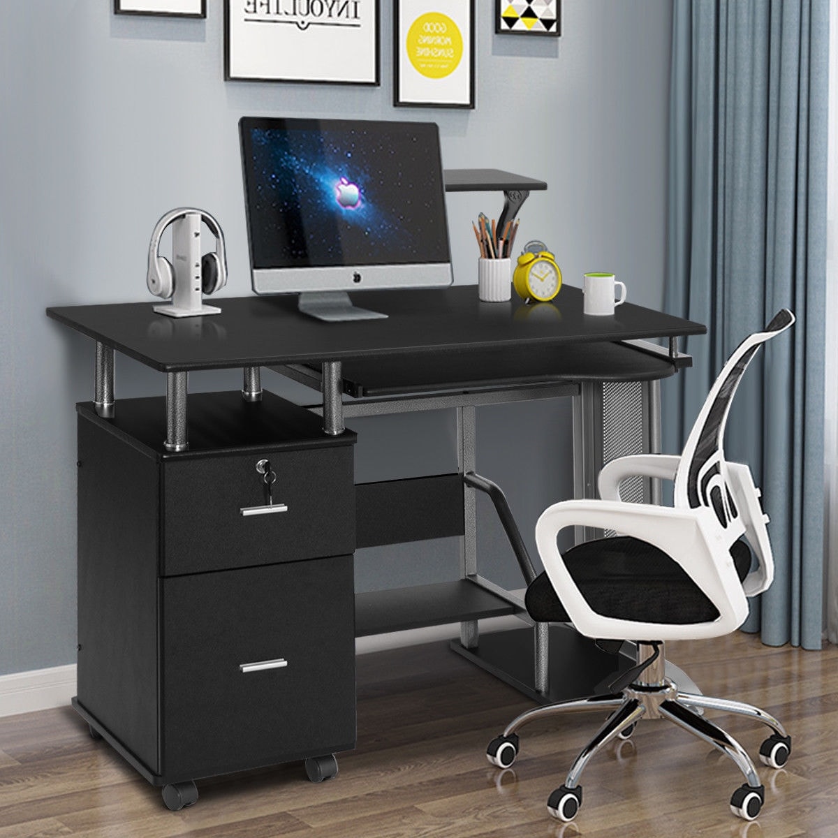 Costway Computer Desk Pc Laptop Table Workstation Home Office Furniture W Printer Shelf Costway Computer Desk Pc Laptop Table Workstation Home Office Furniture W Printer Shelf