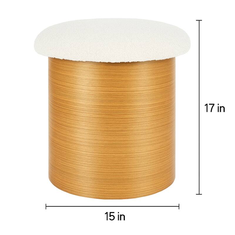 Boucle Round Storage Ottoman Foot Stool Small Ottoman for Living Room