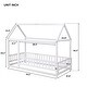 preview thumbnail 23 of 71, Floor Wooden Bed with House Roof and Fence Guardrails for Kids' Bedroom
