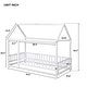preview thumbnail 33 of 67, Wooden Floor Bed with House Roof Frame and Guardrails