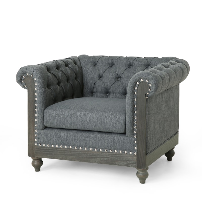 Castalia Chesterfield Tufted Club Chair by Christopher Knight Home - 39.00" L x 33.50" W x 28.00" H