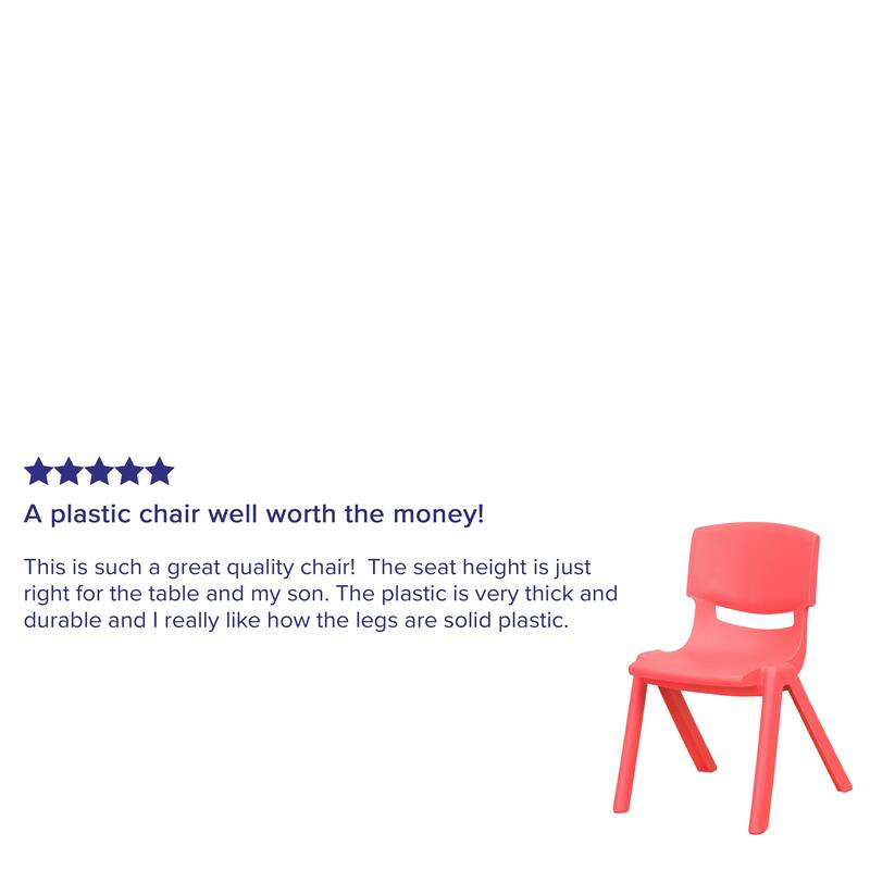 2 Pack Plastic Stackable School Chair with 12"H Seat, Preschool Seating
