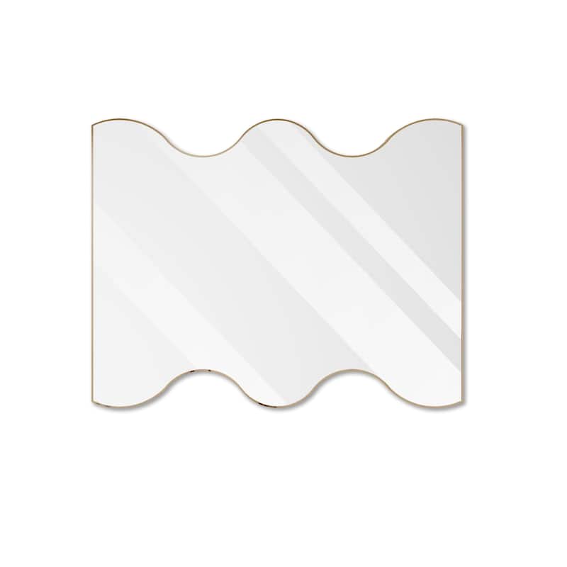 30 in. x 35 in. Black/ Gold Rectangular Wall Mount Bathroom Vanity Mirror Vertical and Horizontal Hang