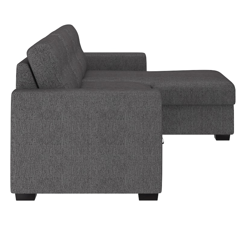 Modern Fabric Sectional Sofa w/Bed & Storage