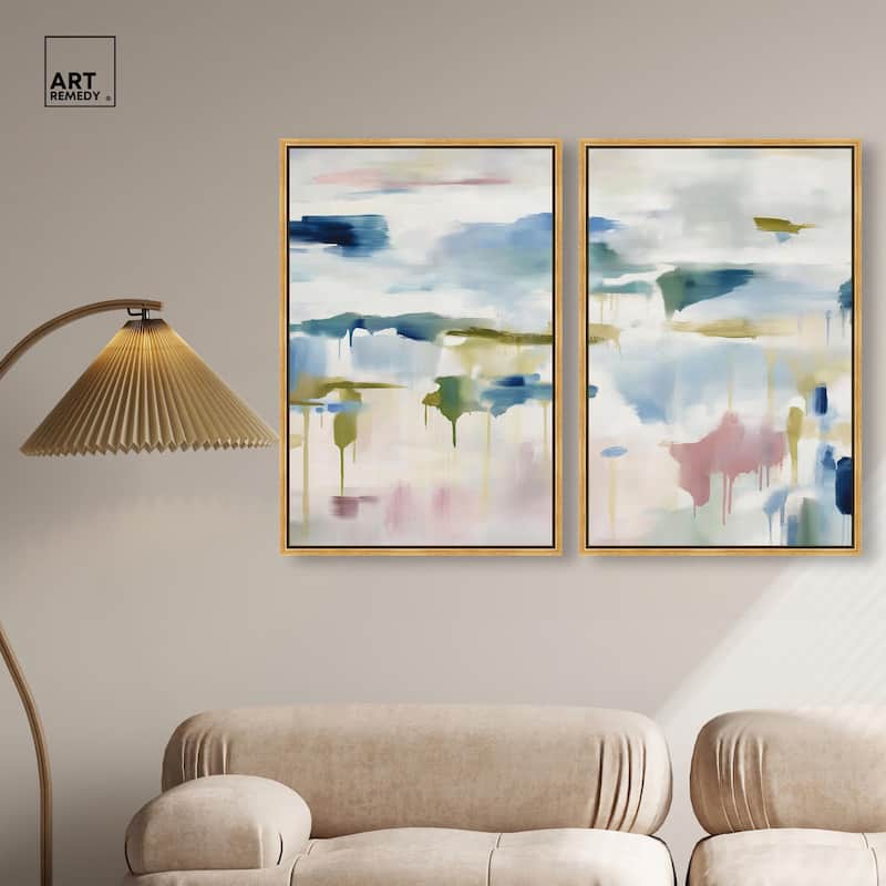 Veil of Azure I Canvas Set of 2 by Art Remedy