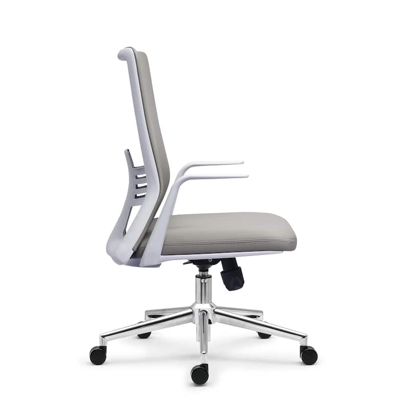 Modern Ergonomic Office Chair Faux Leather Upholstery Lumbar Support
