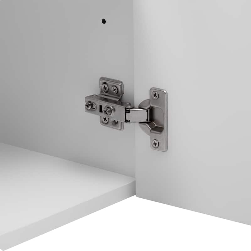 Wall Mounted Bathroom Vanity Floating Storage Cabinet with Ceramic Sink, Geometric Lines Dual Doors and Adjustable Shelf