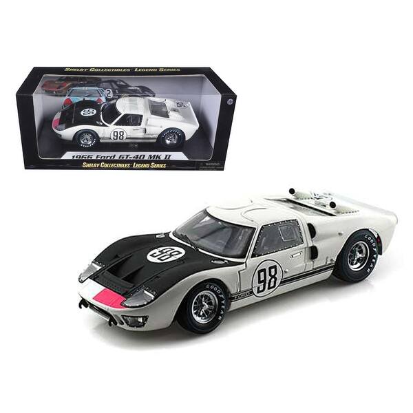 Shop 1966 Ford Gt 40 Mk 2 98 White 1 18 Diecast Car Model By