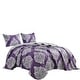 preview thumbnail 2 of 3, Wellco Bedding Comforter Set 3 Piece All Season,Purple