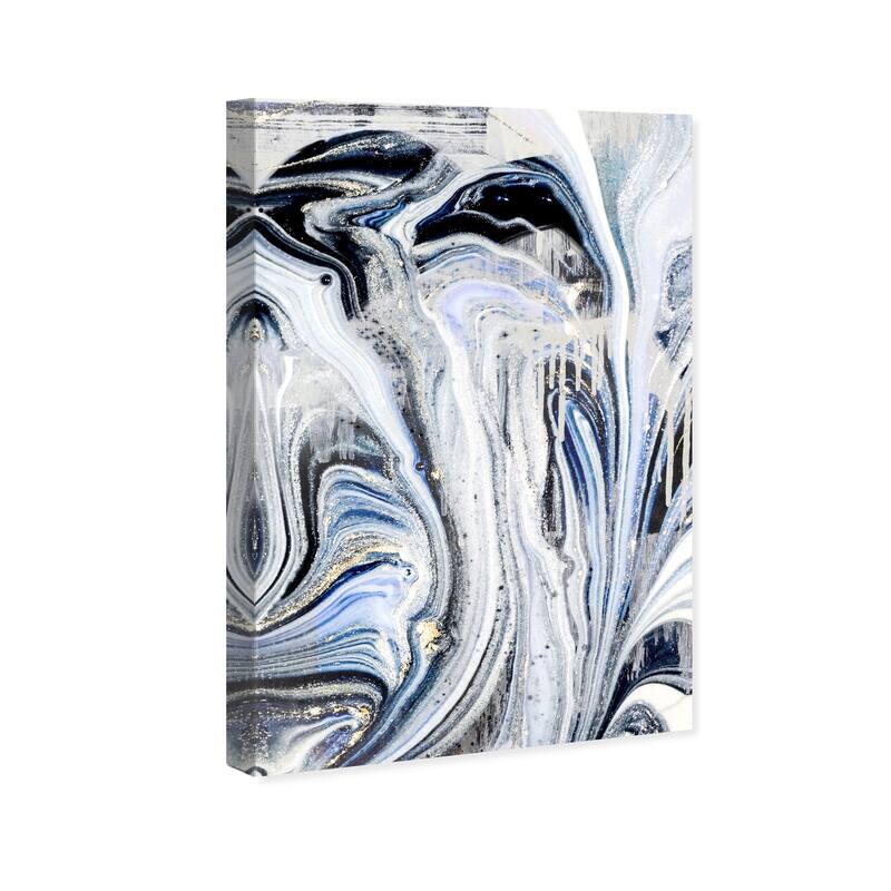 Wynwood Studio Canvas Abstract Centurion Blue Black and Modern & Contemporary Wall Art Canvas Print