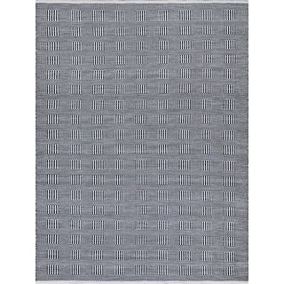 EXQUISITE RUGS Naples Indoor/Outdoor Flatweave PET yarn Ivory/Black ...