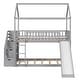 preview thumbnail 8 of 7, Solid Wood Twin Over Twin Bunk Bed with Three Drawers and A Slide, Supported By Wooden Strips