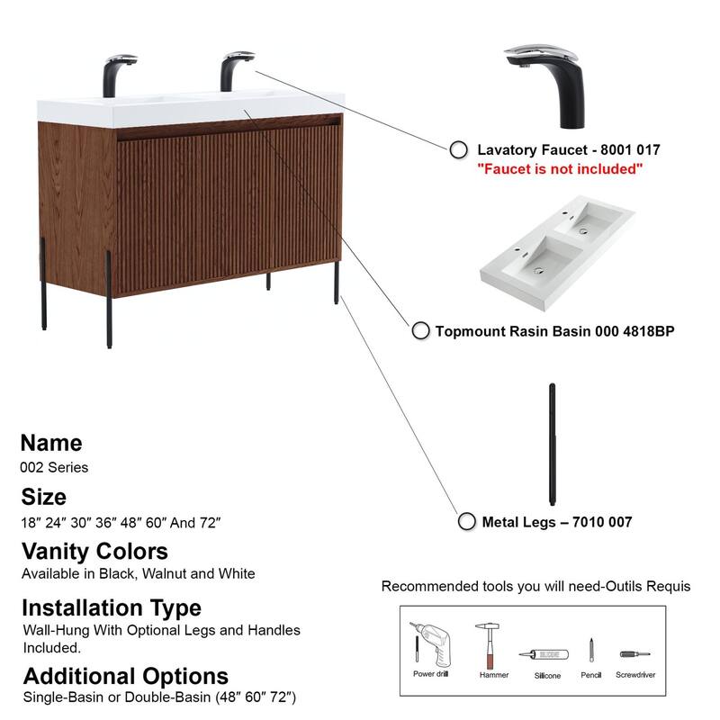 Ripple 48" Single Bathroom Vanity Set