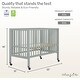 preview thumbnail 3 of 3, Dream On Me Quinn Full-Size Folding Crib - Cool Grey