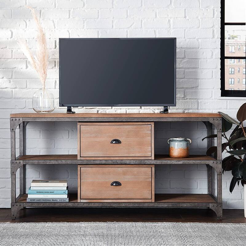 60'' Industrial Gorden Console Side Table TV Stand with 2 Drawer, 4