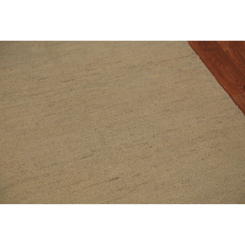 Green Gabbeh Oriental Runner Rug Hand-Knotted Hallway Wool Carpet - 2'8" x 10'9"