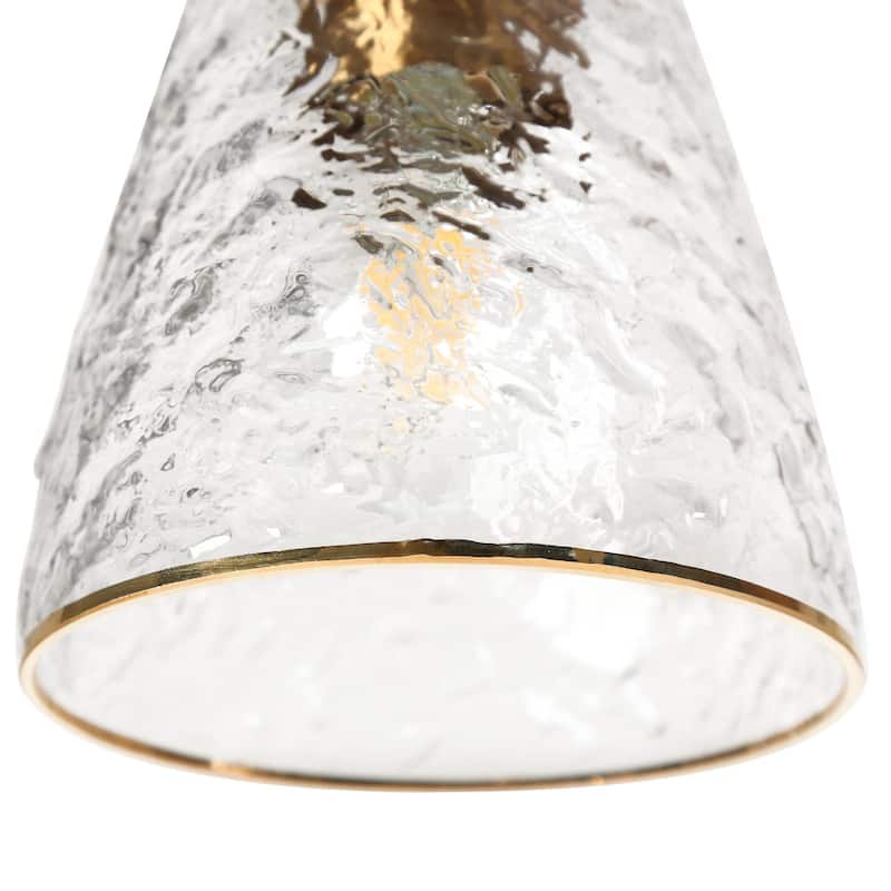 Dilera Modern 3-Light Gold Chandelier Glass Linear Island Pendant Lights for Dining Room - D28.5" x H68.5"