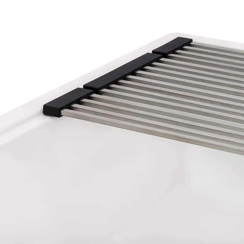 Ruvati 31-inch epiCube Granite Composite Workstation Drop-in Kitchen Sink Matte White - RVG1631WH