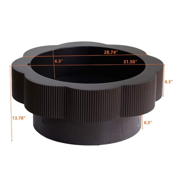 dimension image slide 1 of 11, Modern Solid Wood Veneered Round/Oval/Rectangular Coffee Tea Table with Storage.