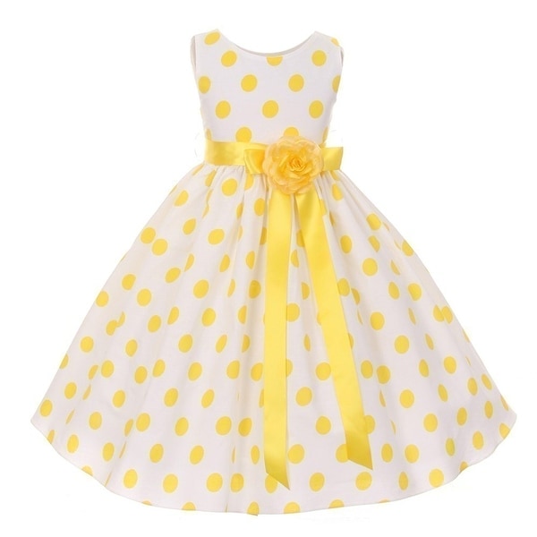 baby girl yellow polka dot dress