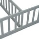 preview thumbnail 13 of 33, Double Twin House-Style Floor Bed with Fence,Guardrails,Without Door