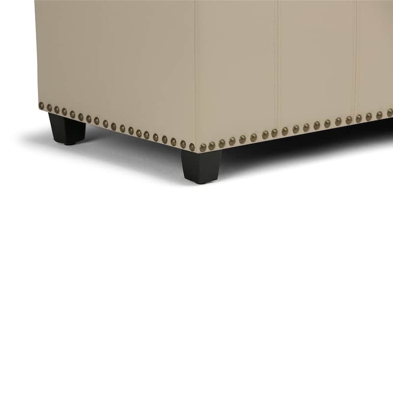 WYNDENHALL Megan 34 inch Wide Transitional Rectangle Storage Ottoman