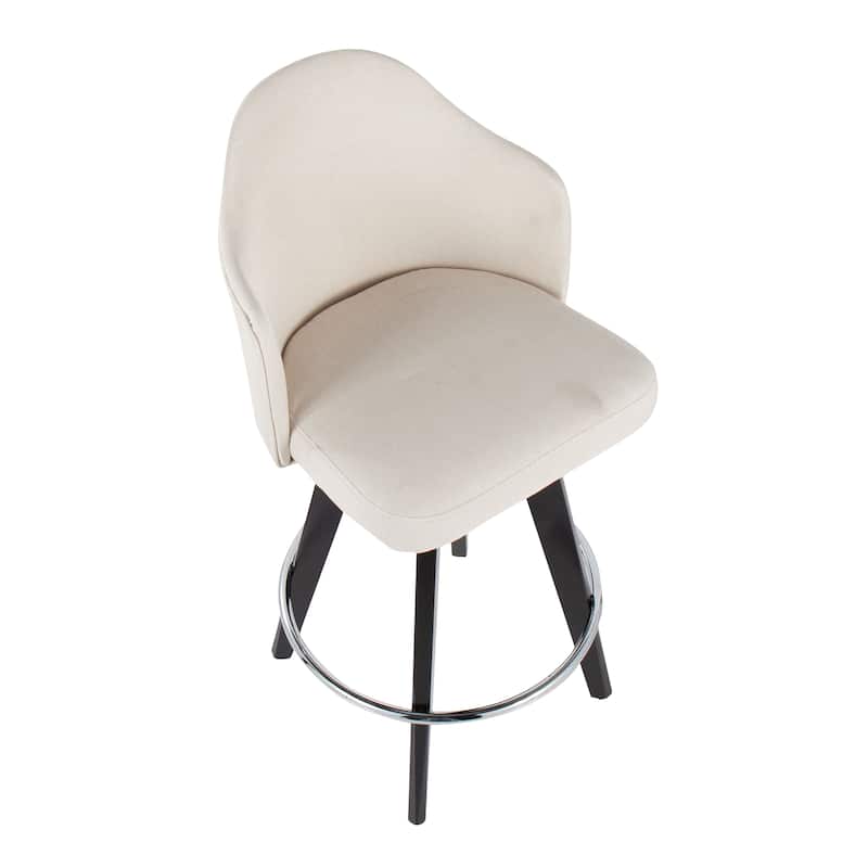 Carson Carrington Valsatra 26" Upholstered Counter Stool with Black Wood Base (Set of 2)