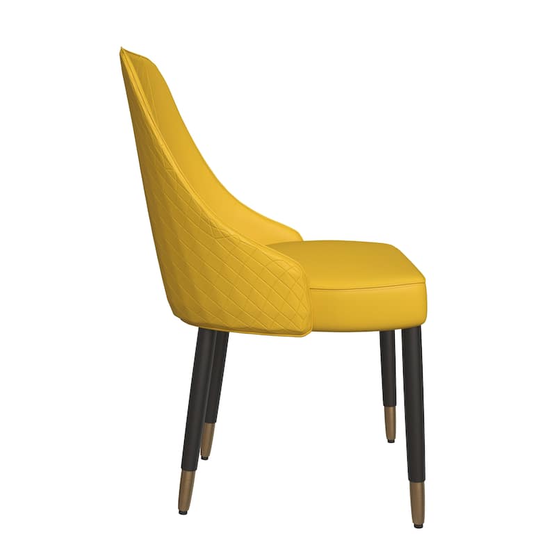Allure Dining Chairs with Fabric/Leather Seat and Black Oak Wood Legs by LeisureMod