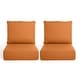 preview thumbnail 92 of 103, Pocassy 22"x24"x6" Thick Cushions Pillows Indoor & Outdoor Cushion 2 Set Seat & Back Cushion - Orange Cushion