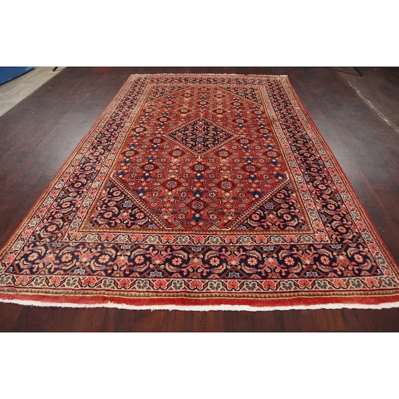 Geometric Mahal Persian Area Rug Wool Handmade Living Room Carpet - 6'6" x 10'3"